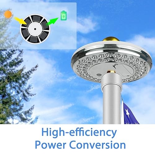 Solar Flag Pole Light, 60 LEDs Flag Pole Light Solar Powered, 1800 Lumen, White gallery