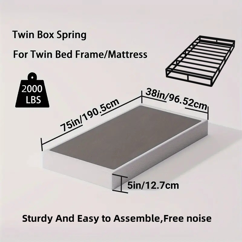 Box Spring Height 5in Steel Mattress Bed Foundation Folding Twin Size gallery