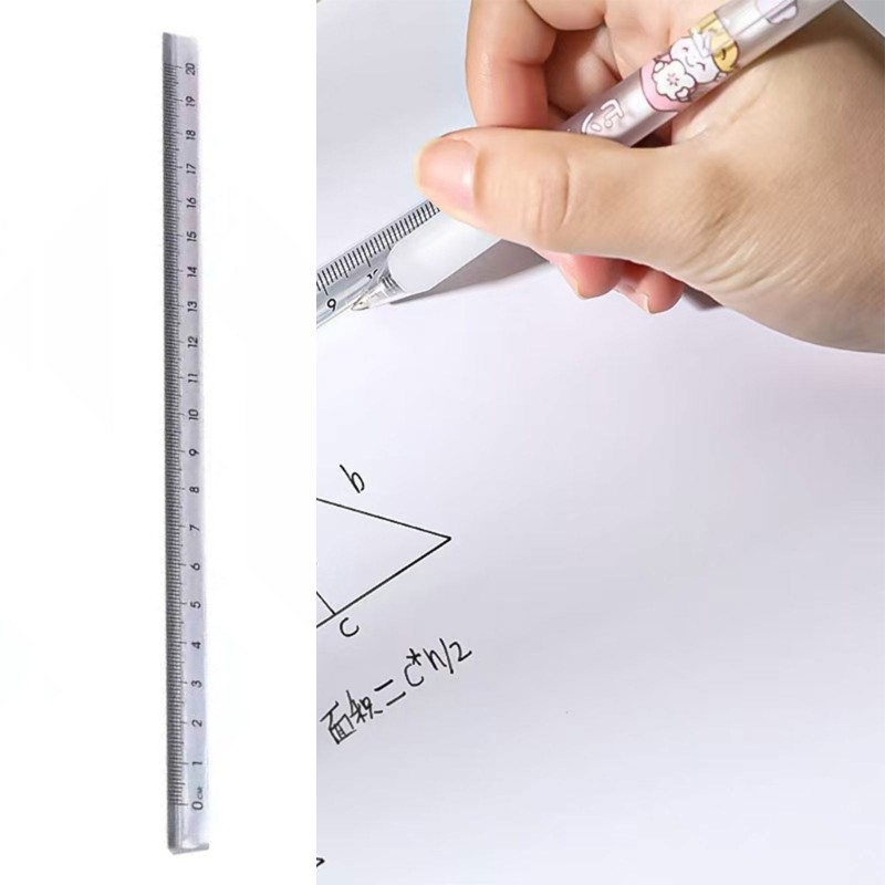 2Pcs Student Geometry Tool Clear Triangular Rulers Measurement Tool 15cm 20cm gallery