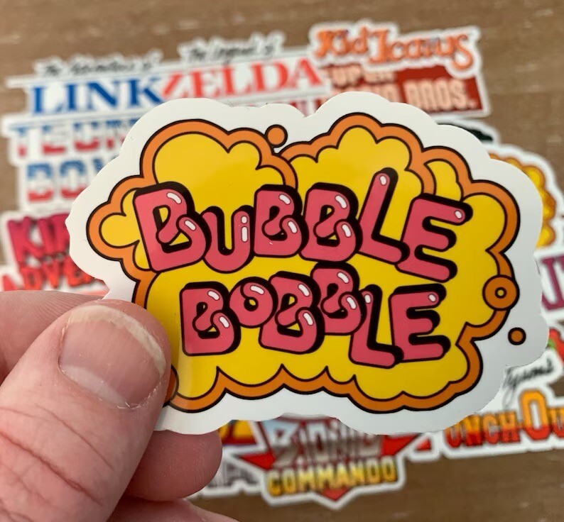 20 Nintendo NES Logo Stickers - White, Clear or Holographic - Waterproof Vinyl gallery