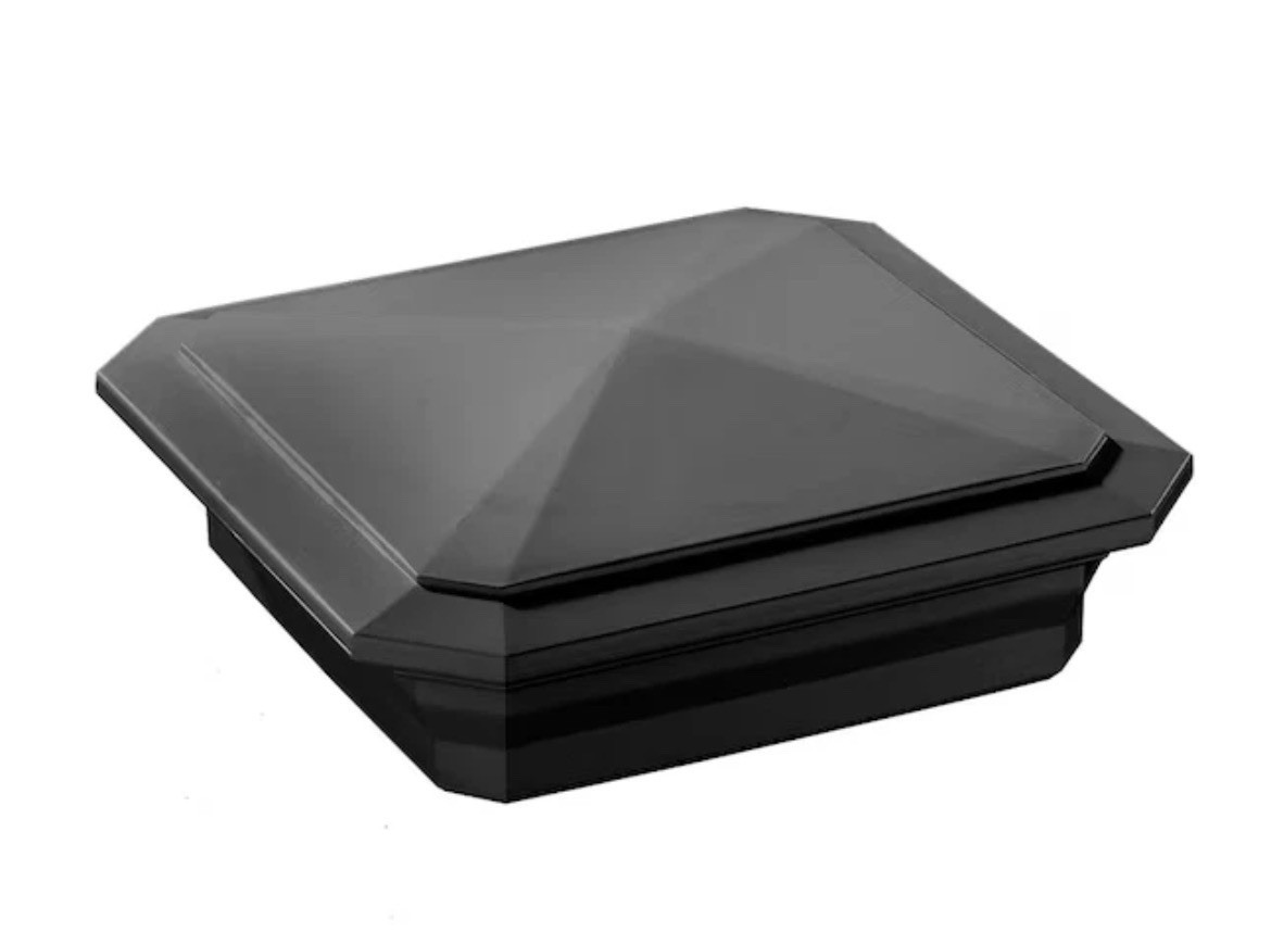 TimberTech 5-in x 5-in RadianceRail Black Composite Deck Post Cap gallery