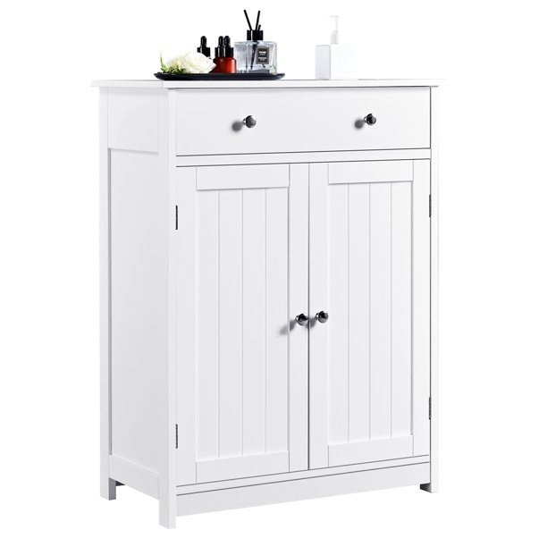 Bathroom Floor Storage with Drawer Pantry Kitchen Cabinet Furniture White gallery