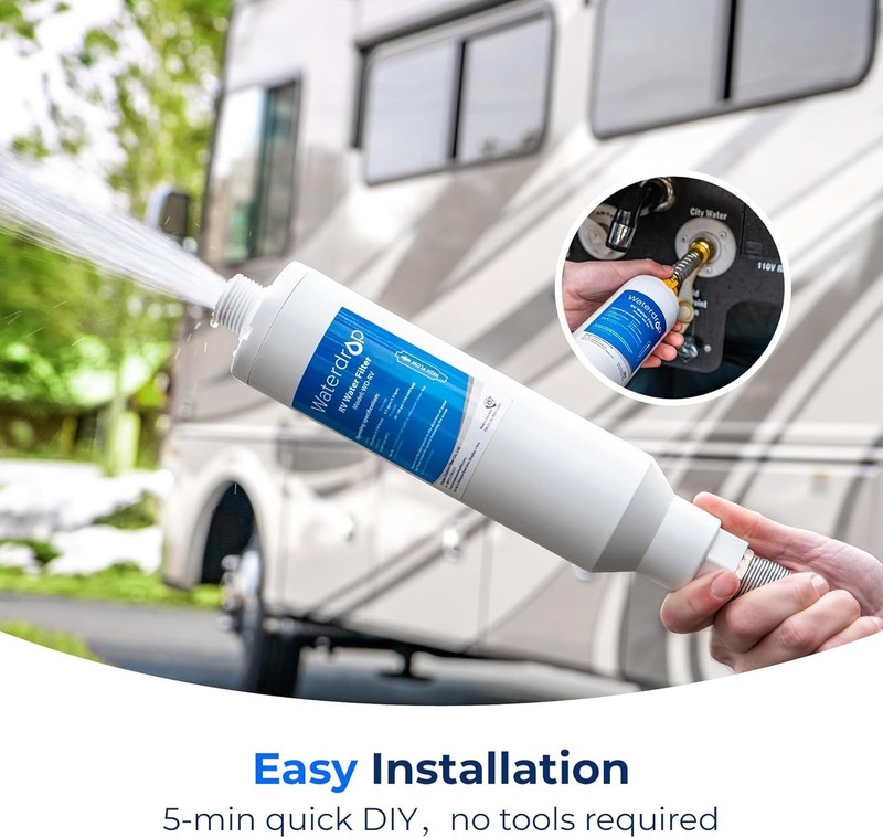 Waterdrop RV Inline Water Filter with Flexible Hose Protector, NSF Certified gallery