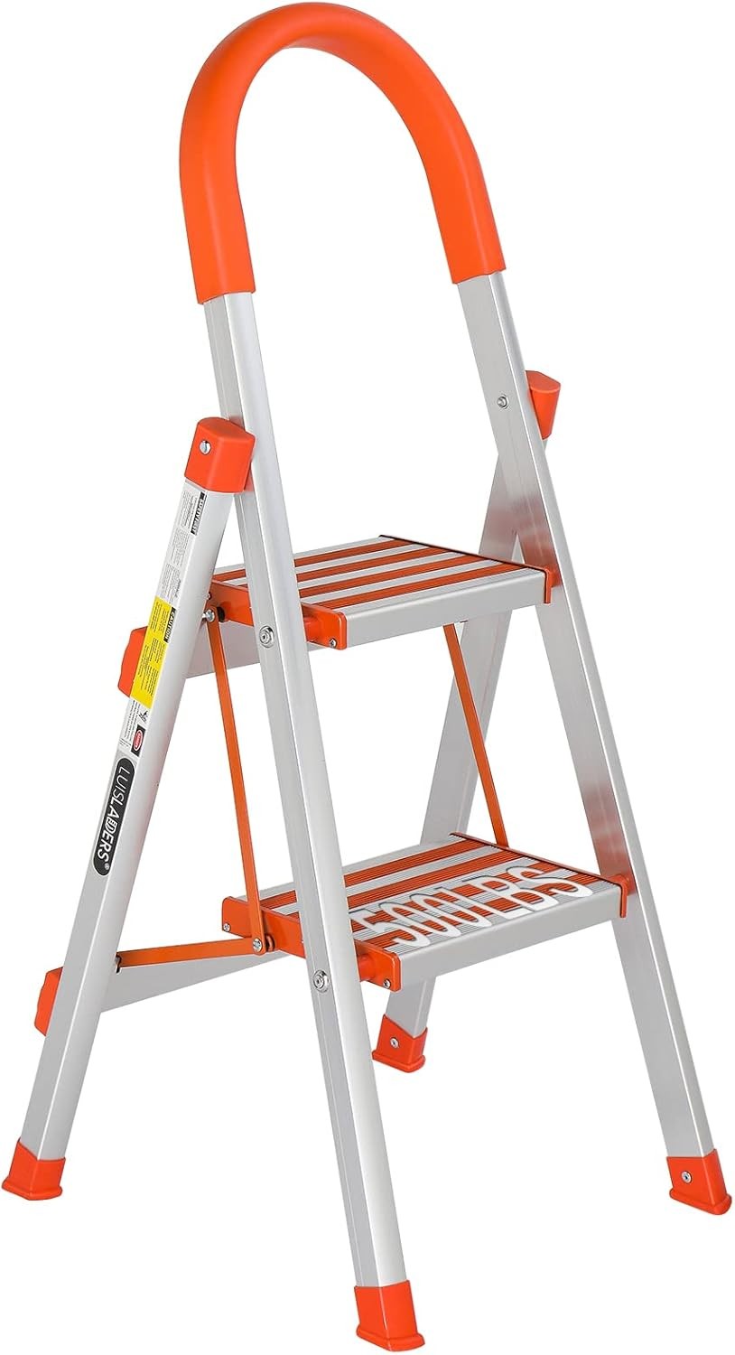 Portable 2 Step Ladder Aluminum Lightweight Folding Step Stool for Home Kitchen gallery
