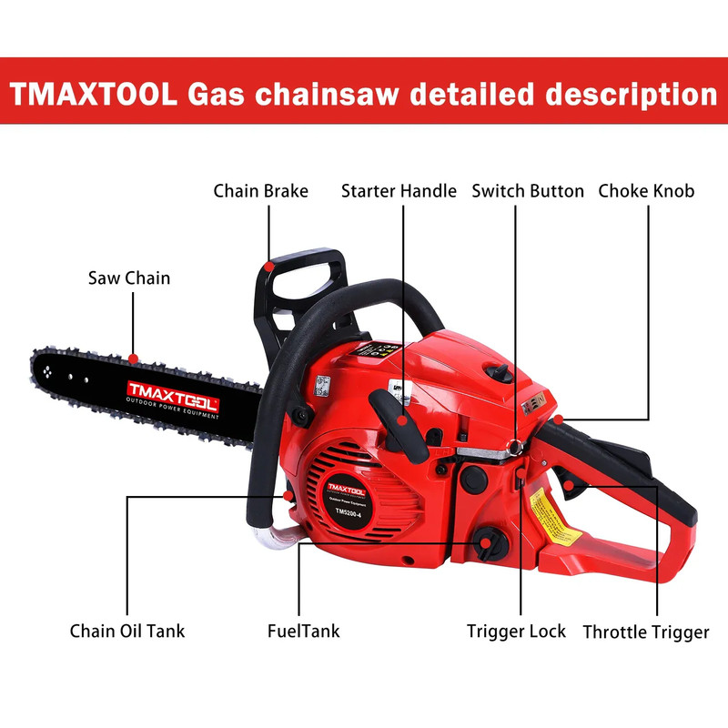 62CC 20" Gas Chainsaw 2 Stroke Powered Wood Cutting Engine for Pruning & Limbing gallery