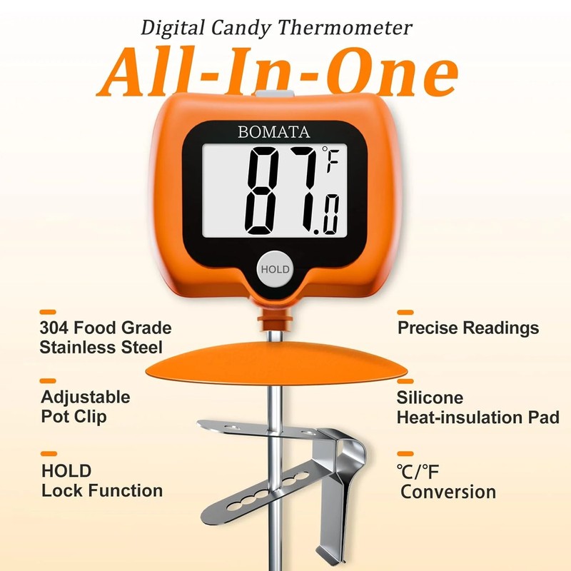 BOMATA Digital Candy Thermometer with Pot Clip, Deep Fry Oil Thermometer with Ro gallery