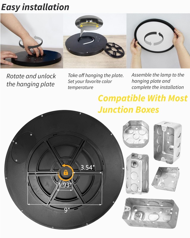 1Pack 16 Inch Dimmable LED Flush Mount Ceiling Light Panel,32W 3480LM,3000K/4... gallery