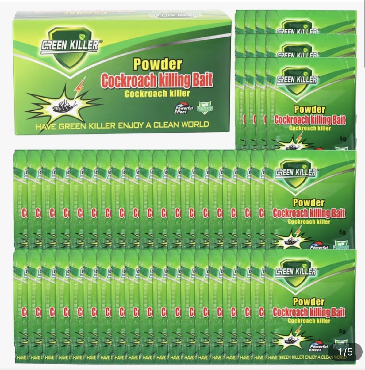 Cockroach killing Bait powder 10 packets poison kills insects Ants bugs… gallery
