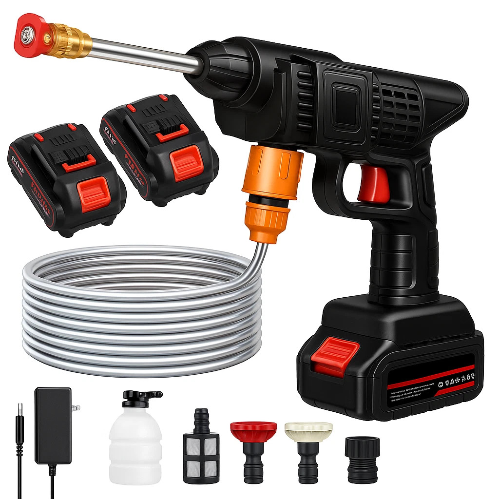 Portable Cordless Electric High Pressure Water Spray Gun Car Washer Cleaner Tool gallery
