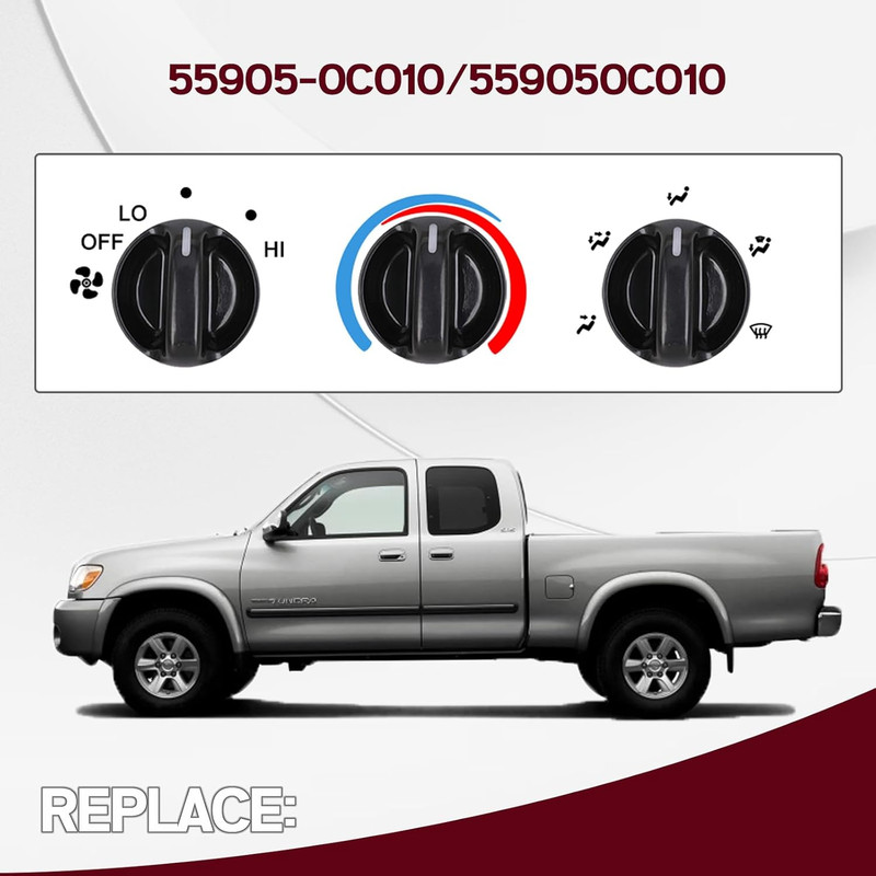 3Pcs Tundra AC Knobs Replacement Compatible with 2000 2001 2002 2003 2004 2005 2 gallery