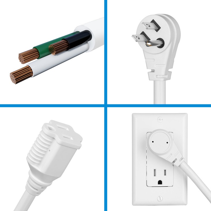 DEWENWILS 1 FT Extension Cord Flat Plug Extension Cord with 3 Prong 3 Pack gallery