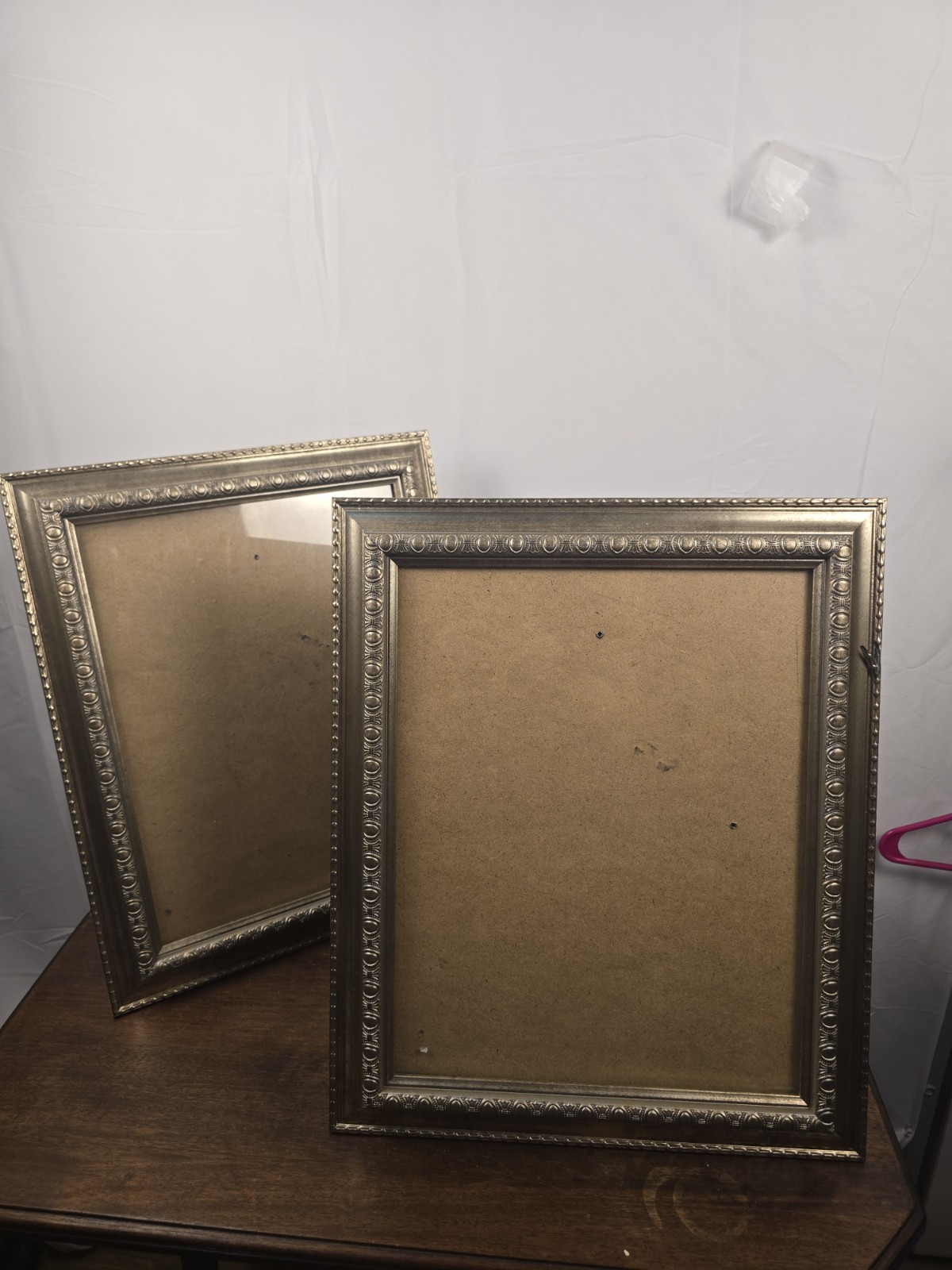 2 Baroque Style Silver Hanging/Free Standing Picture Frames W/Glass Photo 11 X14 gallery
