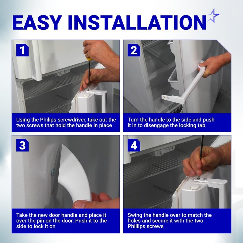 Refrigerator Door Handle Replacement ABS 17 Inch 2 Pack For Frigidaire Freezers gallery