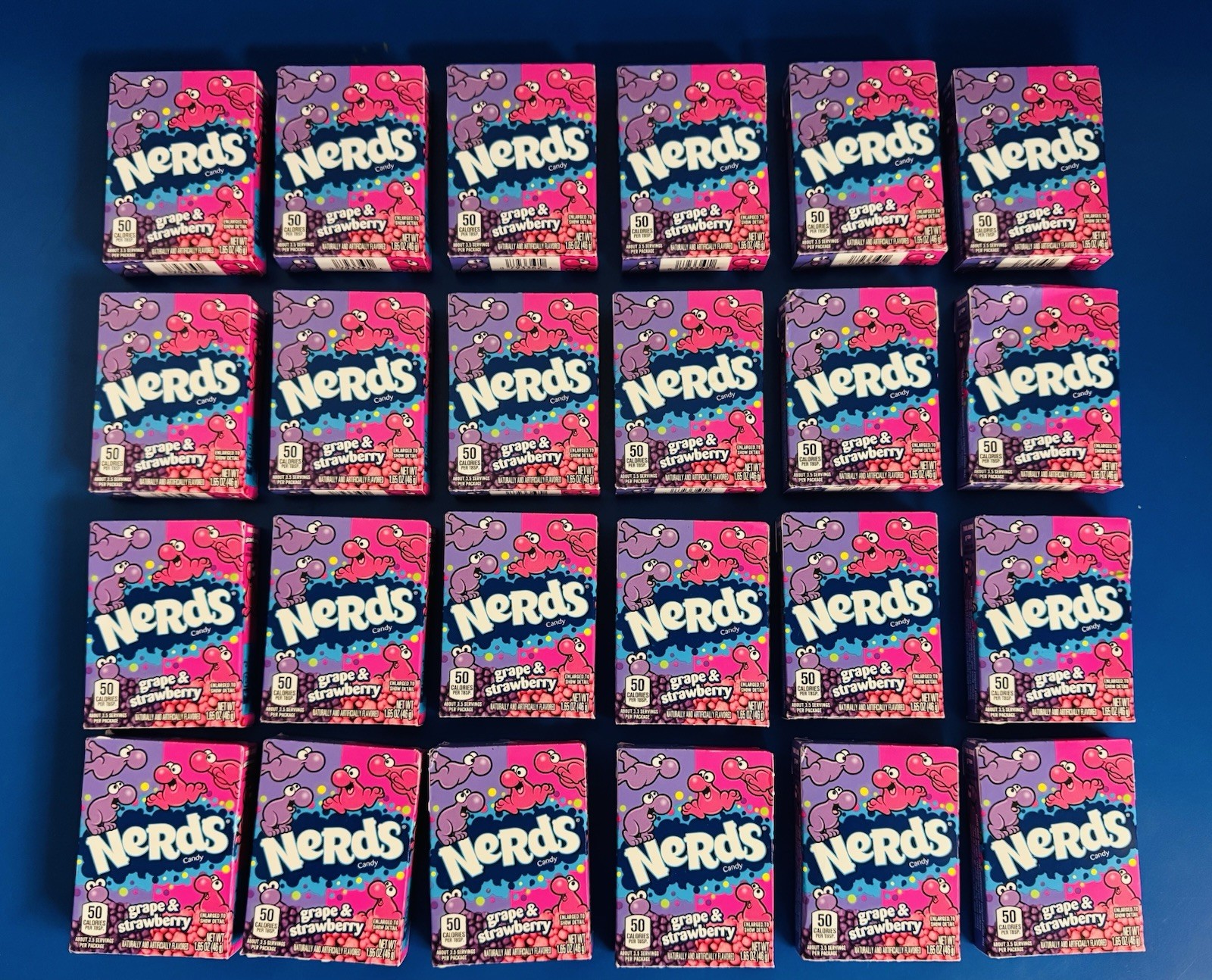 (24) Nerds Original Grape & Strawberry Candy Boxes 1.65oz. Bulk Lot BB: 09/2026 gallery