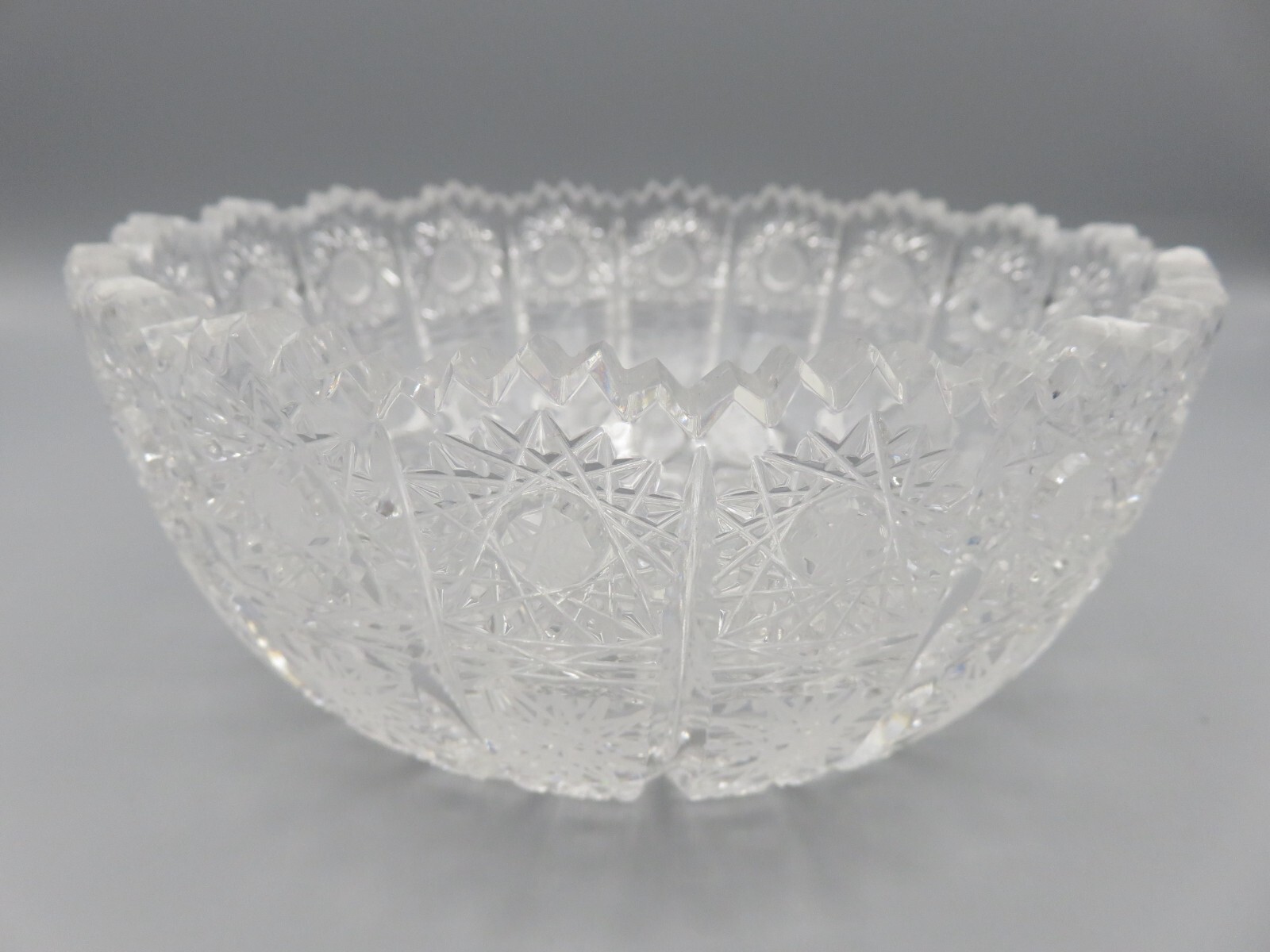 Hand Cut Queen Lace Czech Bohemian Crystal Bowl, Great Condition gallery