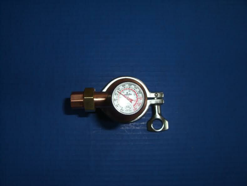 Still Kit Moonshine Topper Keg 2" x 1/2 Copper, Tri Clamp, Gasket, thermometer!! gallery