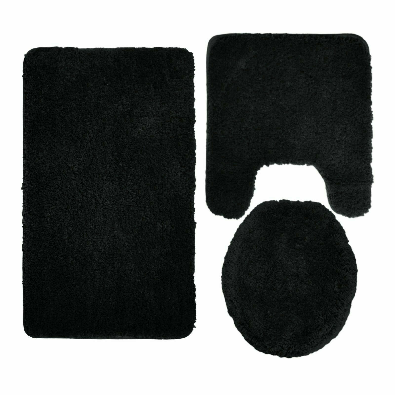 3 PC Bathroom Rug Set Contour Mat Toilet Lid Cover Ultra Soft Fluffy Queen Mary gallery