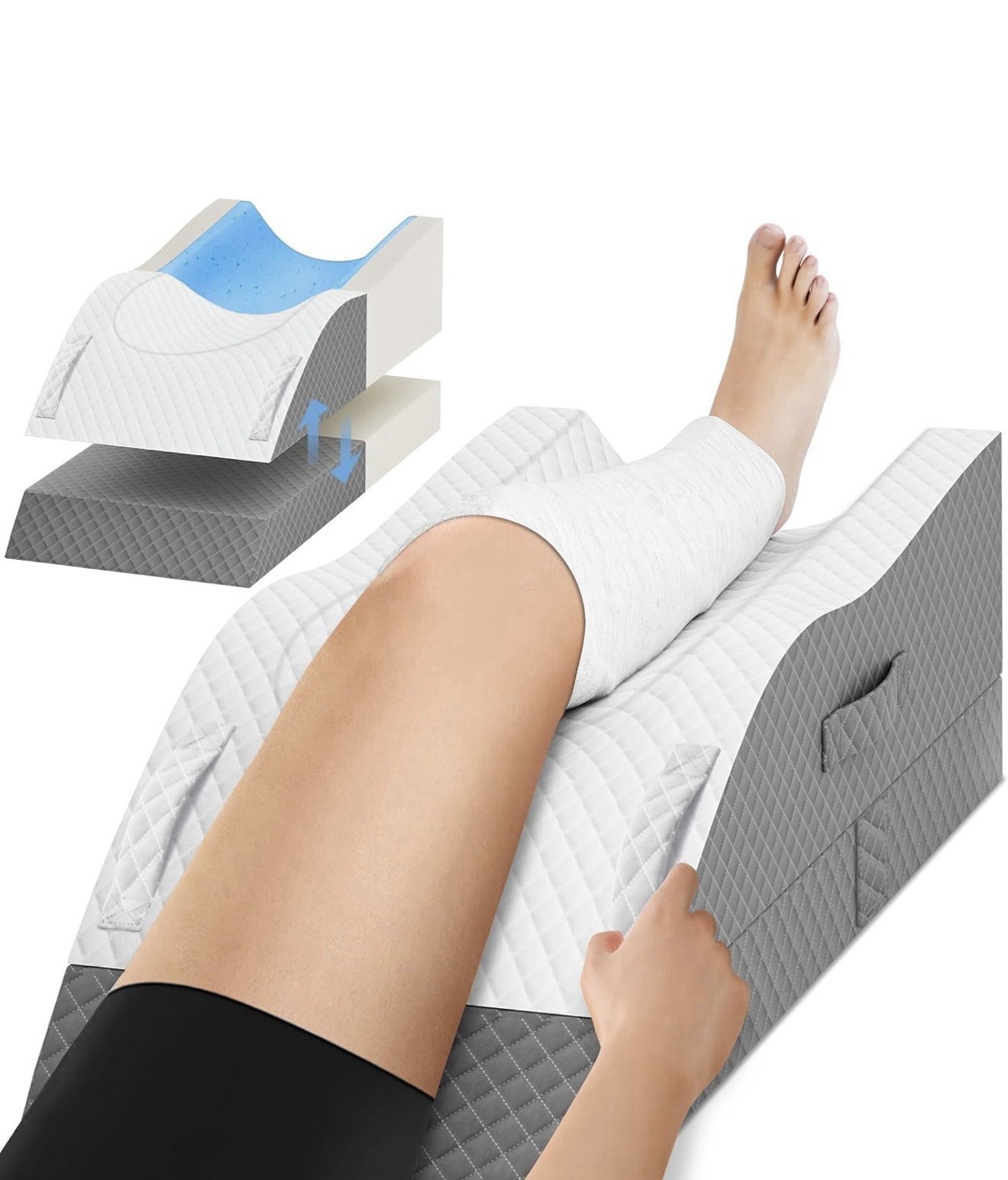 Elevation Pillows for Leg After Surgery, Memory Foam Adjustable Wedge Pillow gallery