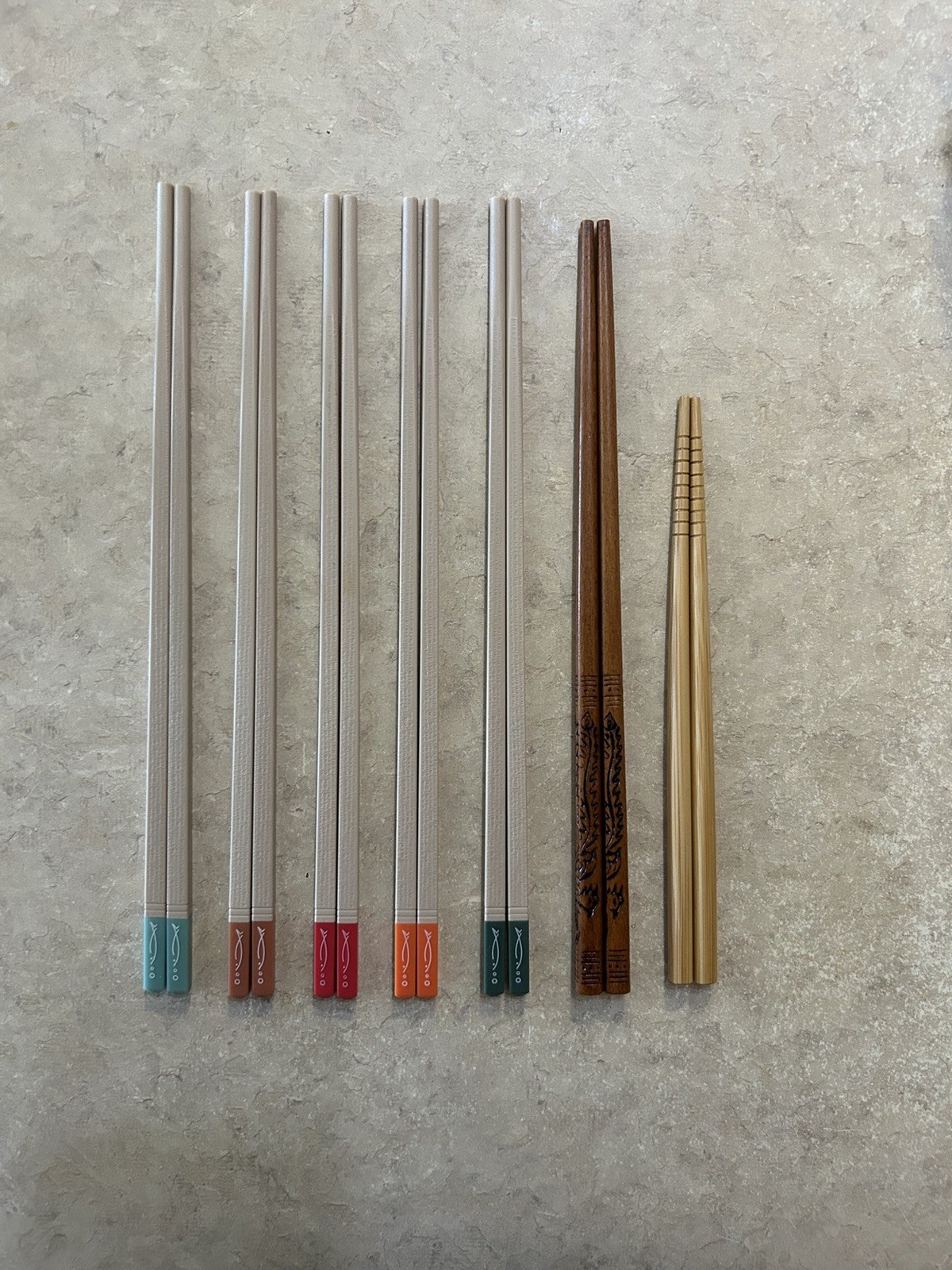 10pc Reusable Chopsticks Set w/ Spoon & Holder Wood/Stainless Steel 9in gallery