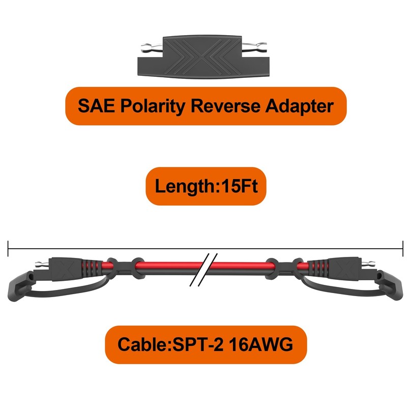 15ft SAE Connector, Solar Panel Extension Cable, Quick Disconnect Wire for Au... gallery