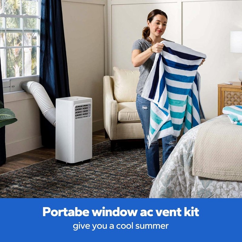 Portable AC Window Vent Kit: Universal Coupler Fits 5.1" & 5.9" Exhaust Hose, Ai gallery