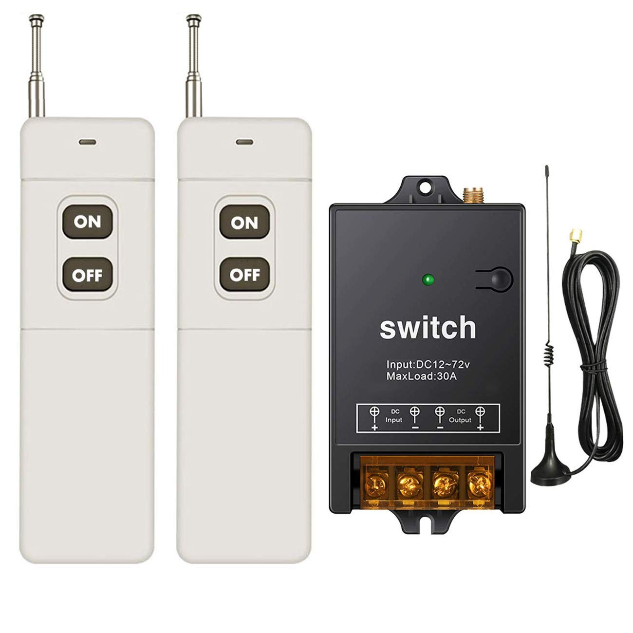 Wireless Remote Switch 12V,1500M Meters Long Distance,DC 12V/24V/48V/72V /40A... gallery