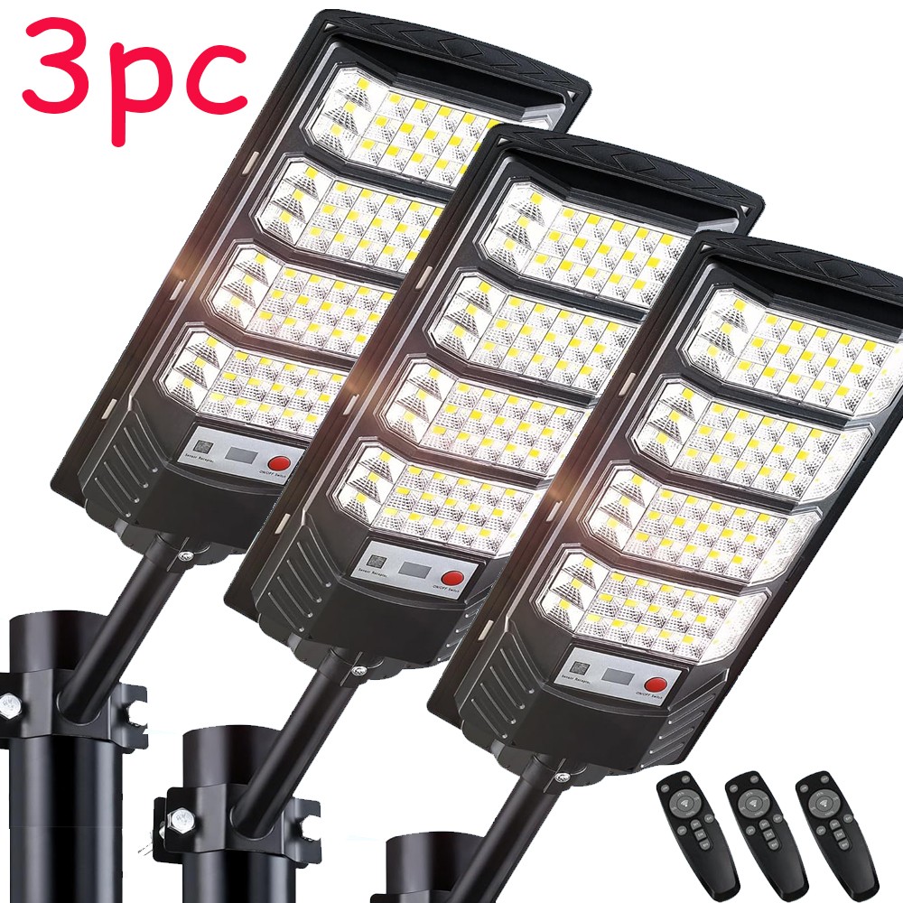 3 PACK 12000LM Solar Street Lights Outdoor with Motion Sensor, Remote Control gallery