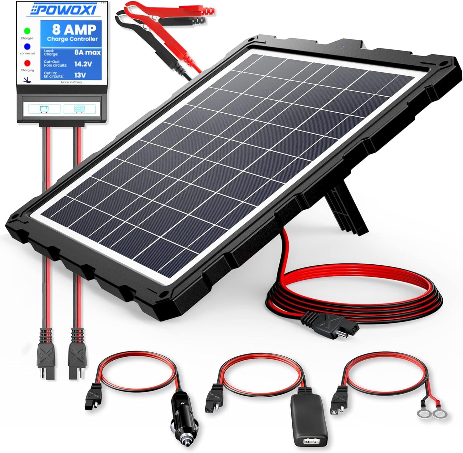 POWOXI-Upgraded-20W-Solar-Battery-Charger, Smart 3-Stages PWM Charge Controller gallery