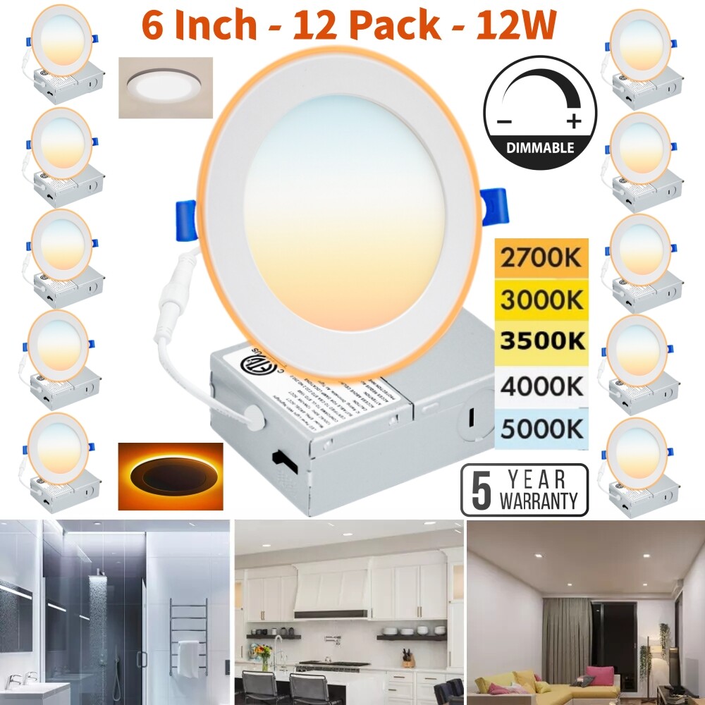 6 Inch 5CCT LED Recessed Lighting with Night Light 2700K/3000K/3500K/4000K/5000K gallery