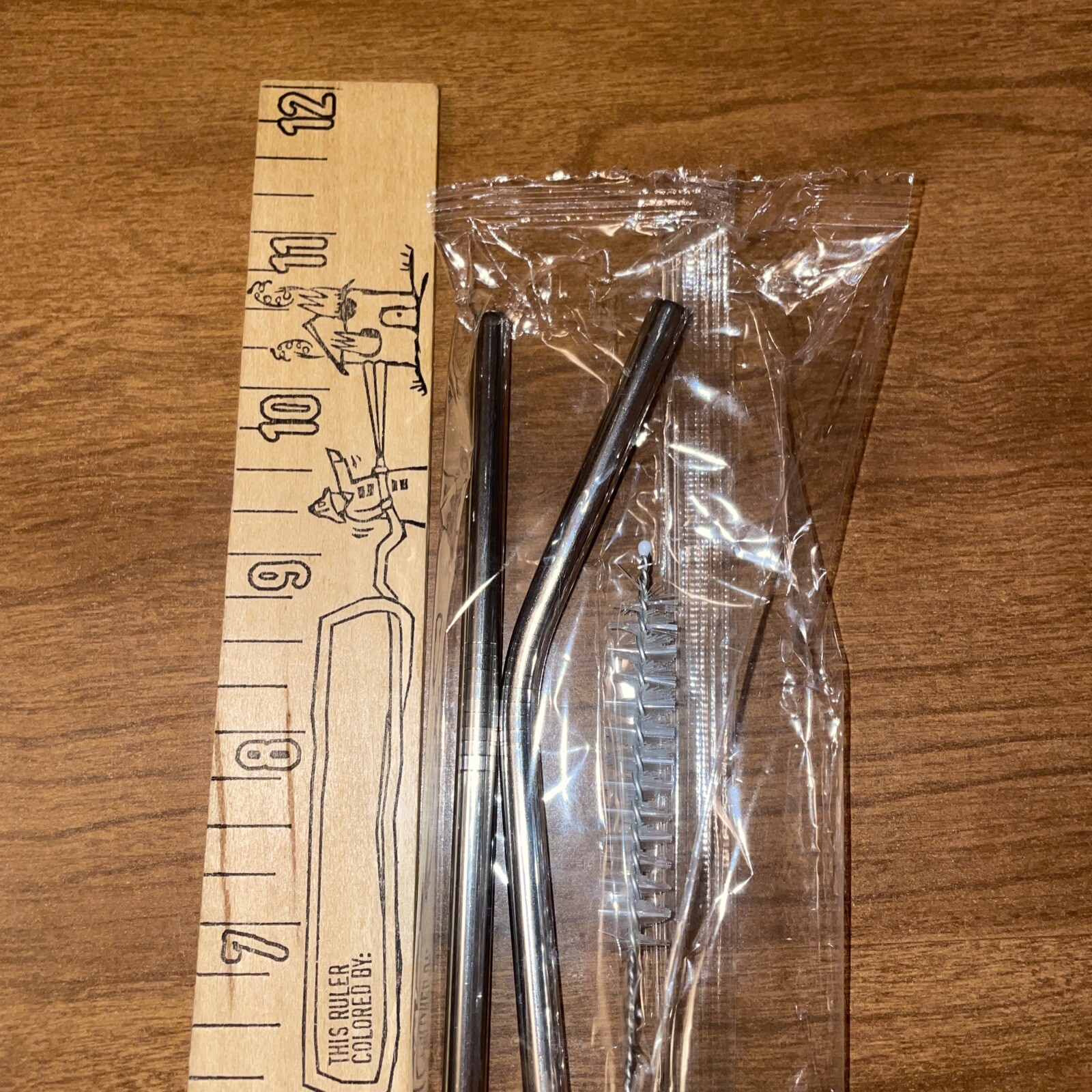 Sealed Three Piece Stainless Metal Straw Set 11 Inches Long gallery
