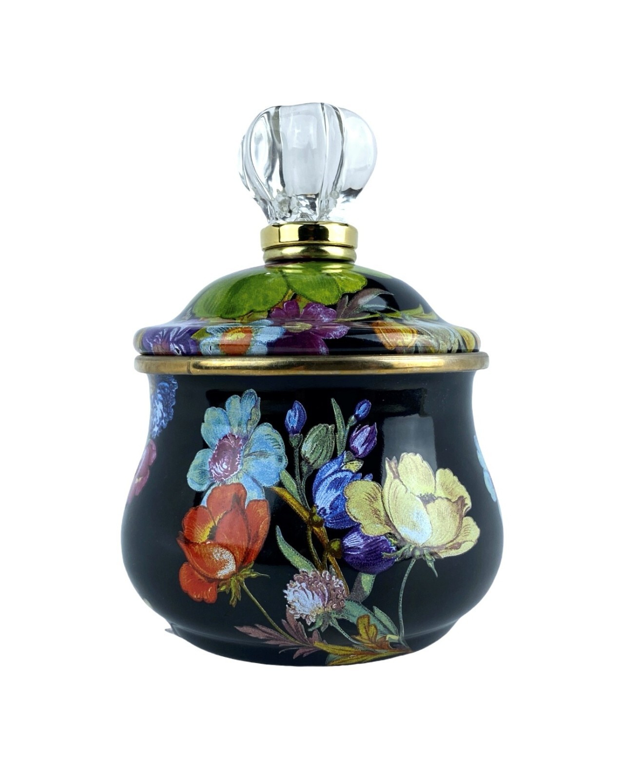 MacKenzie Black Flower Market Lidded Sugar Bowl Brand New gallery