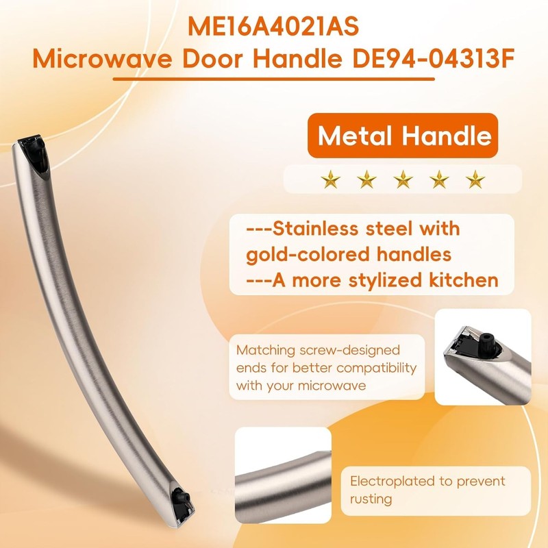 Microwave Door Handle Replacement For DE94-04313F, ME16A4021AS, With 2 Screws gallery