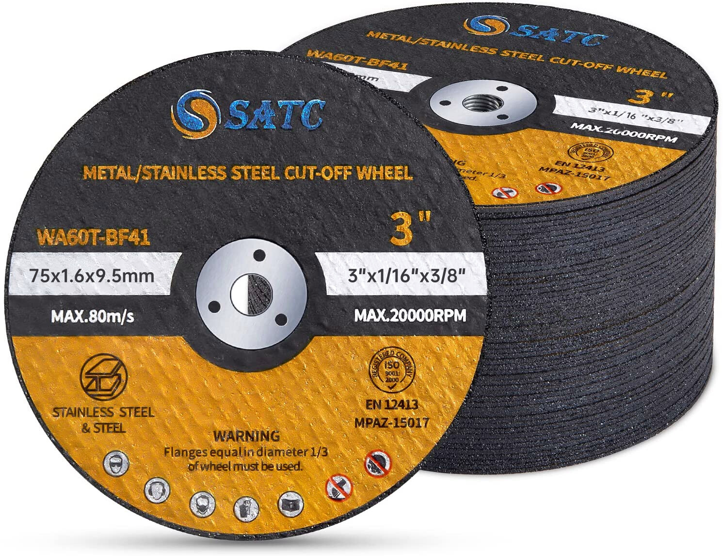 50 Pack 3 in Cut Off Wheels with 3/8" Arbor Metal Cutting Disc Die Grinder Tool gallery