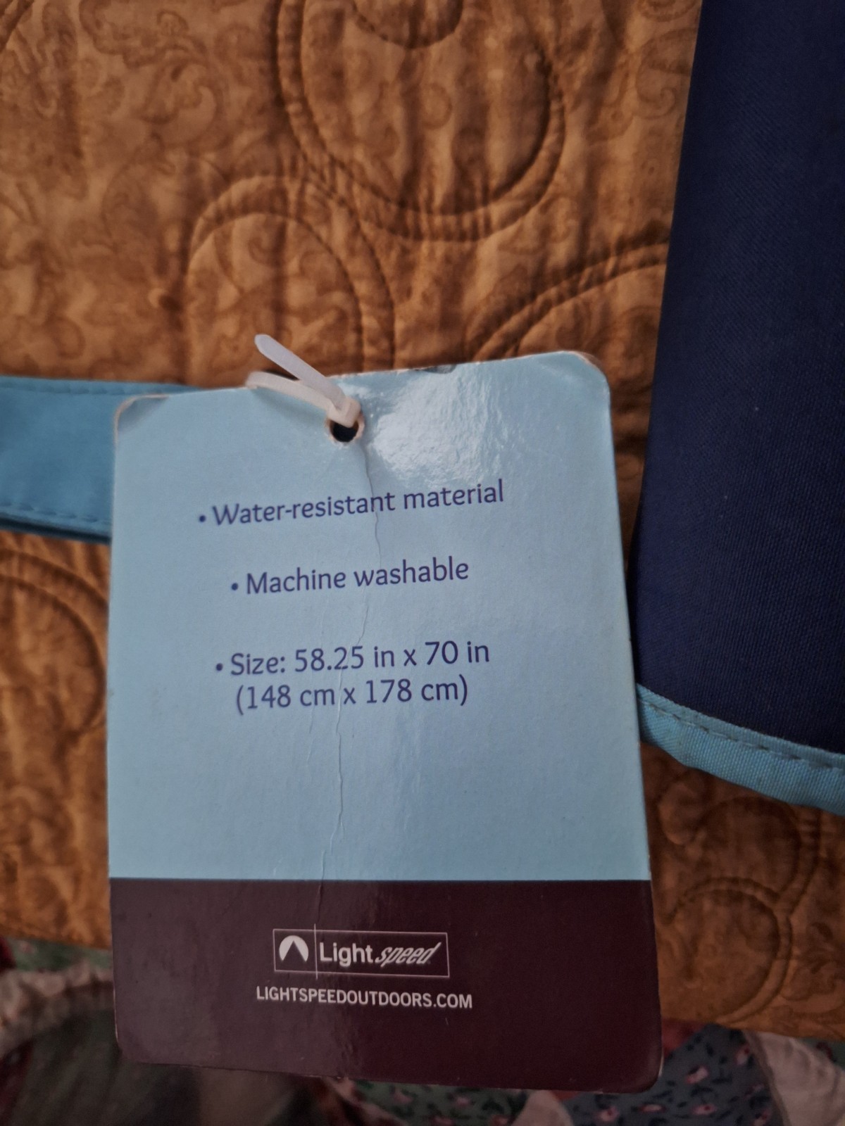 Light Speed Outdoor Waterproof Blanket NWT Blue Foldable Into A Tote With Pouch gallery