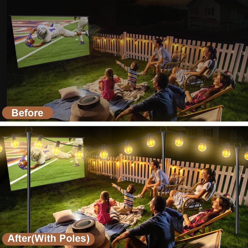 6 Pack String Light Poles for Outside, Heavy-Duty Metal Light Poles for Outdo... gallery