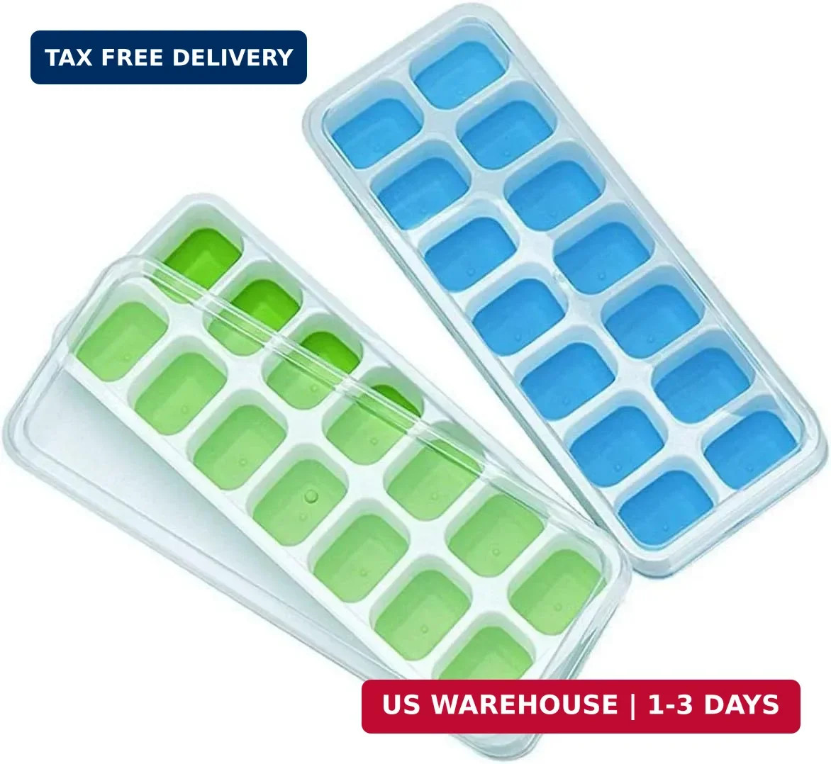 Ice Cube Trays, Silicone Easy-Release and Flexible 14-Ice Trays with Spill-Resis gallery