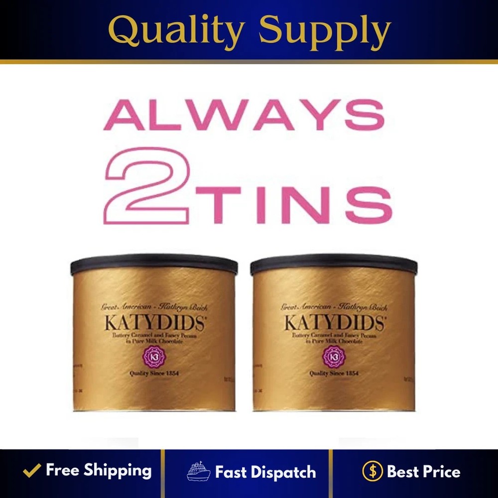 Katydids Turtles Candy – Milk Chocolate Caramel Pecan Clusters (2 Gold Tins)