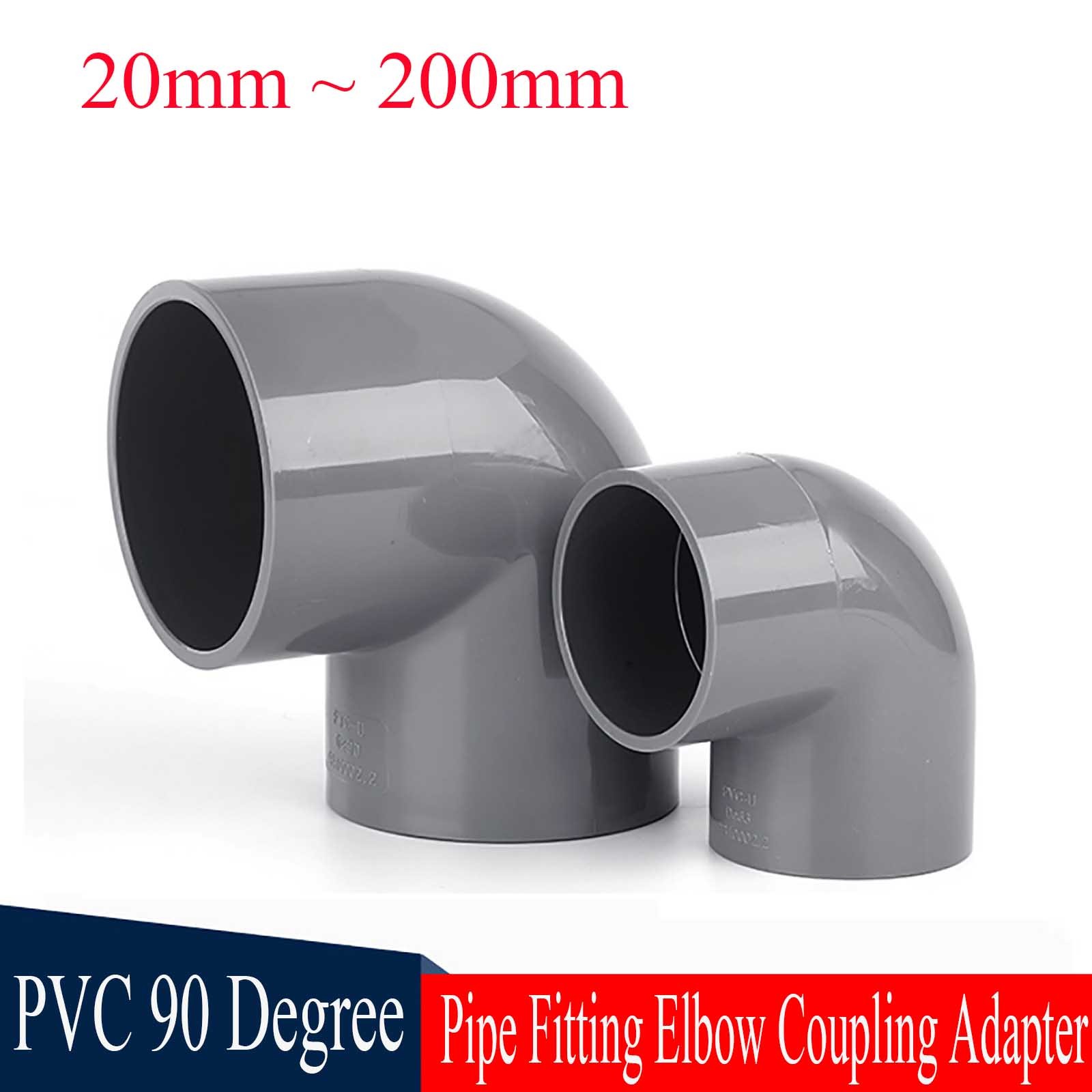 90 Degree PVC Pipe Fitting Elbow Coupling Adapter Grey 20mm 25mm 32mm ~ 160mm gallery
