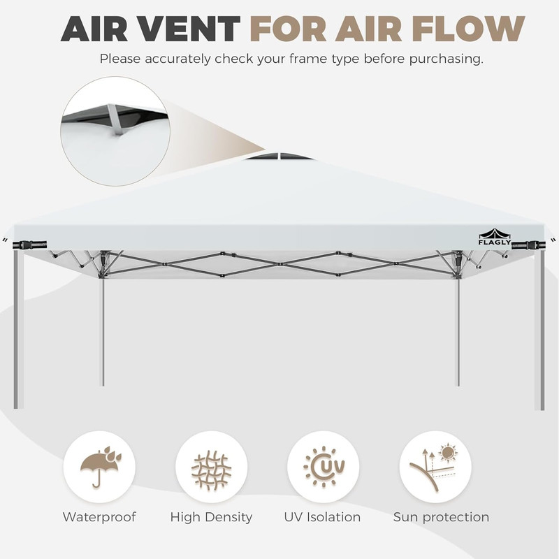 10X10Ft Replacement Canopy Top with Air Vent, Waterproof & UV Protection Canopy gallery