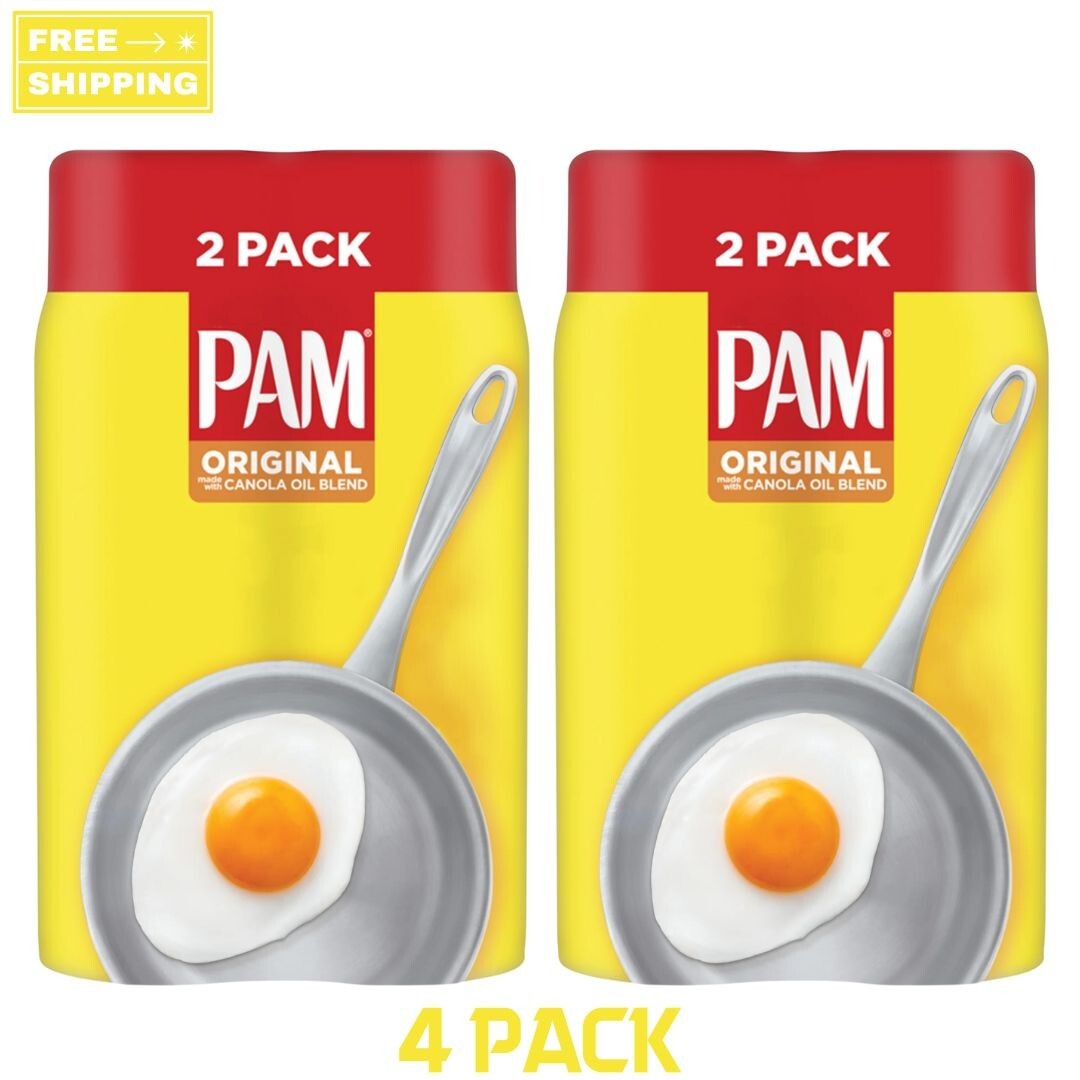 (4 Pack) PAM Original Cooking Spray, Canola Oil Nonstick Cooking & Baking Spray gallery