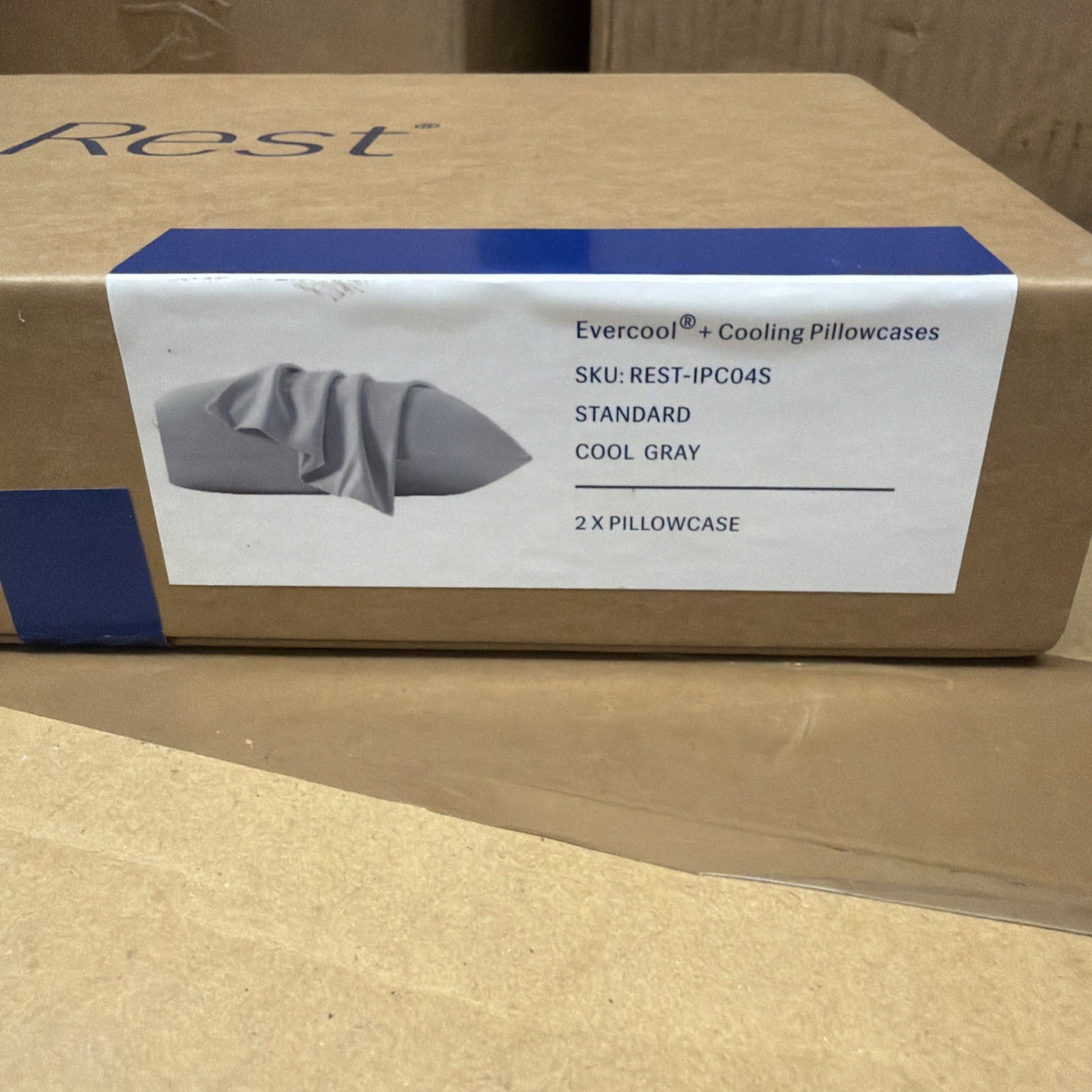 Rest Evercool Cooling Pillowcases Standard 19”X29” In Cool Gray gallery