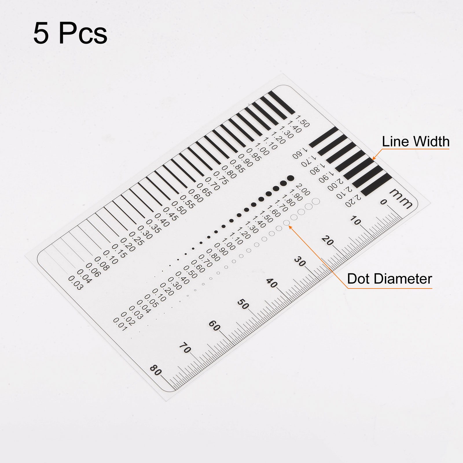 5pcs Transparency SEC Size Estimation Chart 80mm Diameter Line gallery