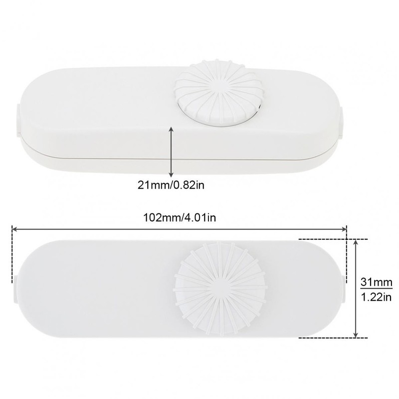 Inline Lamp Switch, Full Range Rotary Dimmer, Cord Switch Replacement 110V White gallery
