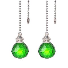 2Pcs Ceiling Fan Pull Chain 30MM Color Crystal Faceted Ball Fan Pull Chain