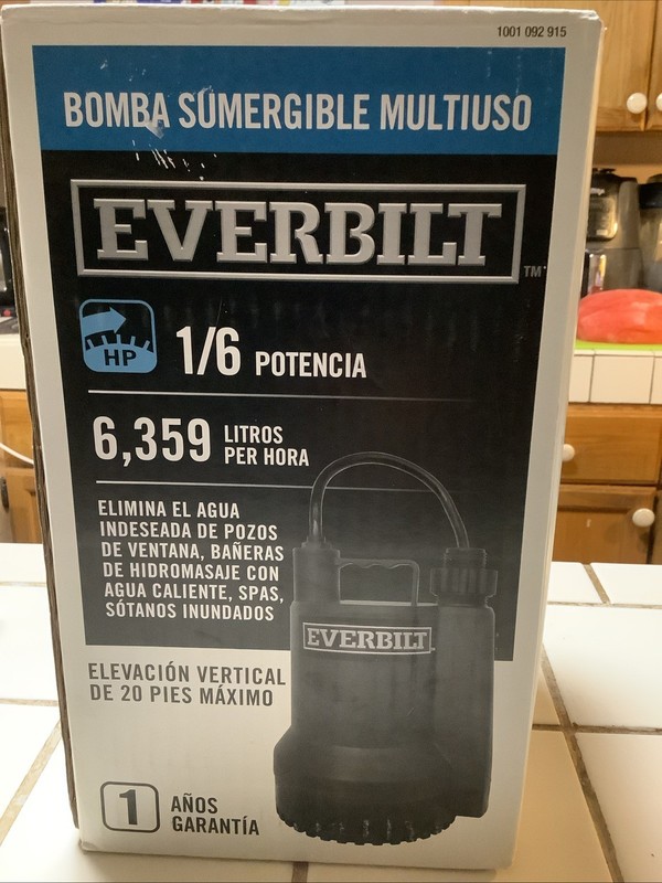 Everbilt Plastic Submersible Utility Sump Pump 1680 GPH SUP54-HD 1/6 HP NEW gallery