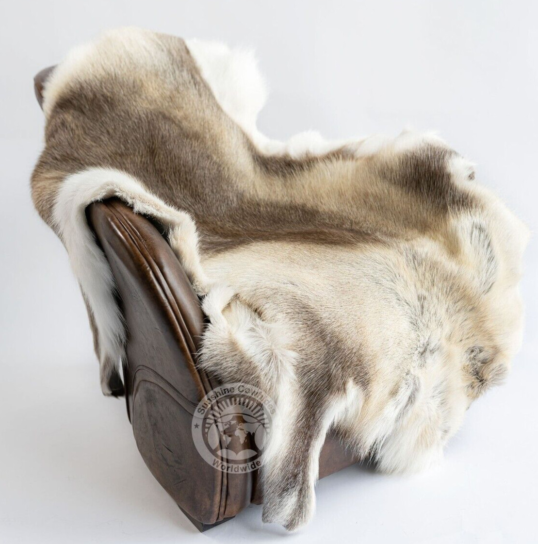 Greyish Genuine Reindeer Hide Rug - Size 3x5' gallery
