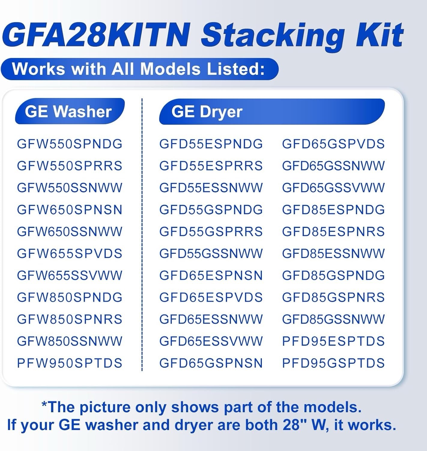 GE Stack Bracket Kit GFA28KITN - Washer Dryer Stacking Kit - MISSING 1 Bracket** gallery