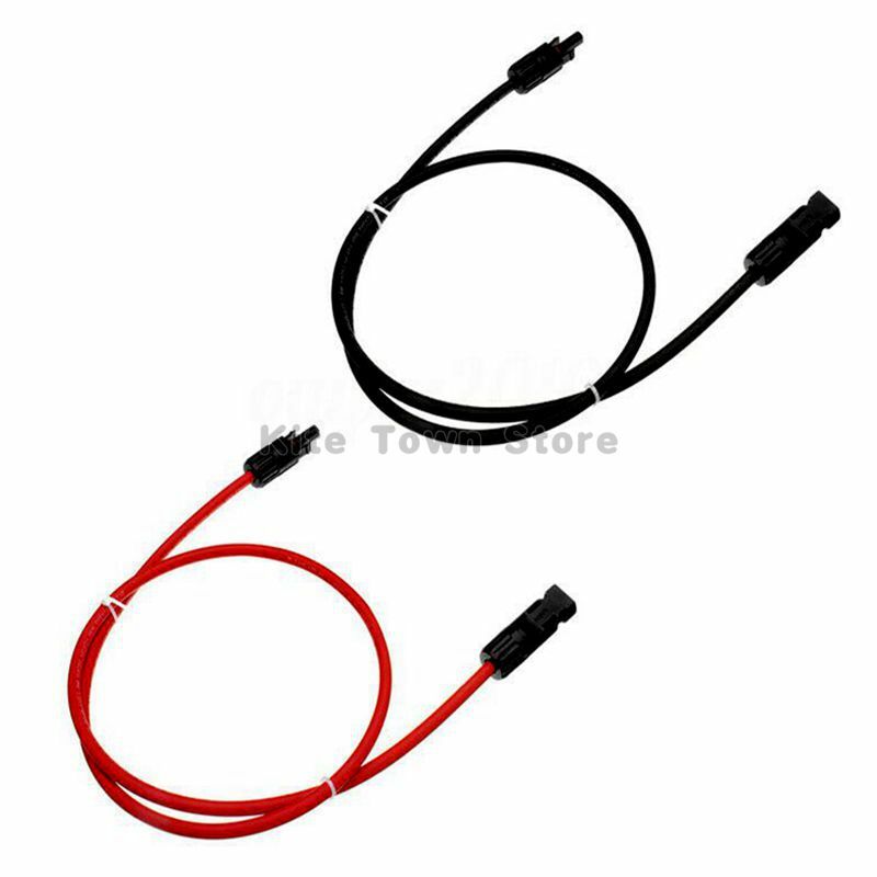 New 1 Pair Black + Red Solar Panel Extension Cable Wire Connector 12/10 AWG gallery