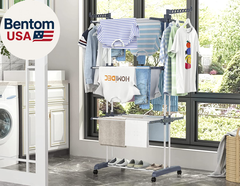 Clothes Drying Rack, Oversized 4-Tier(67.7" High) Foldable Stainless Steel Dryin gallery