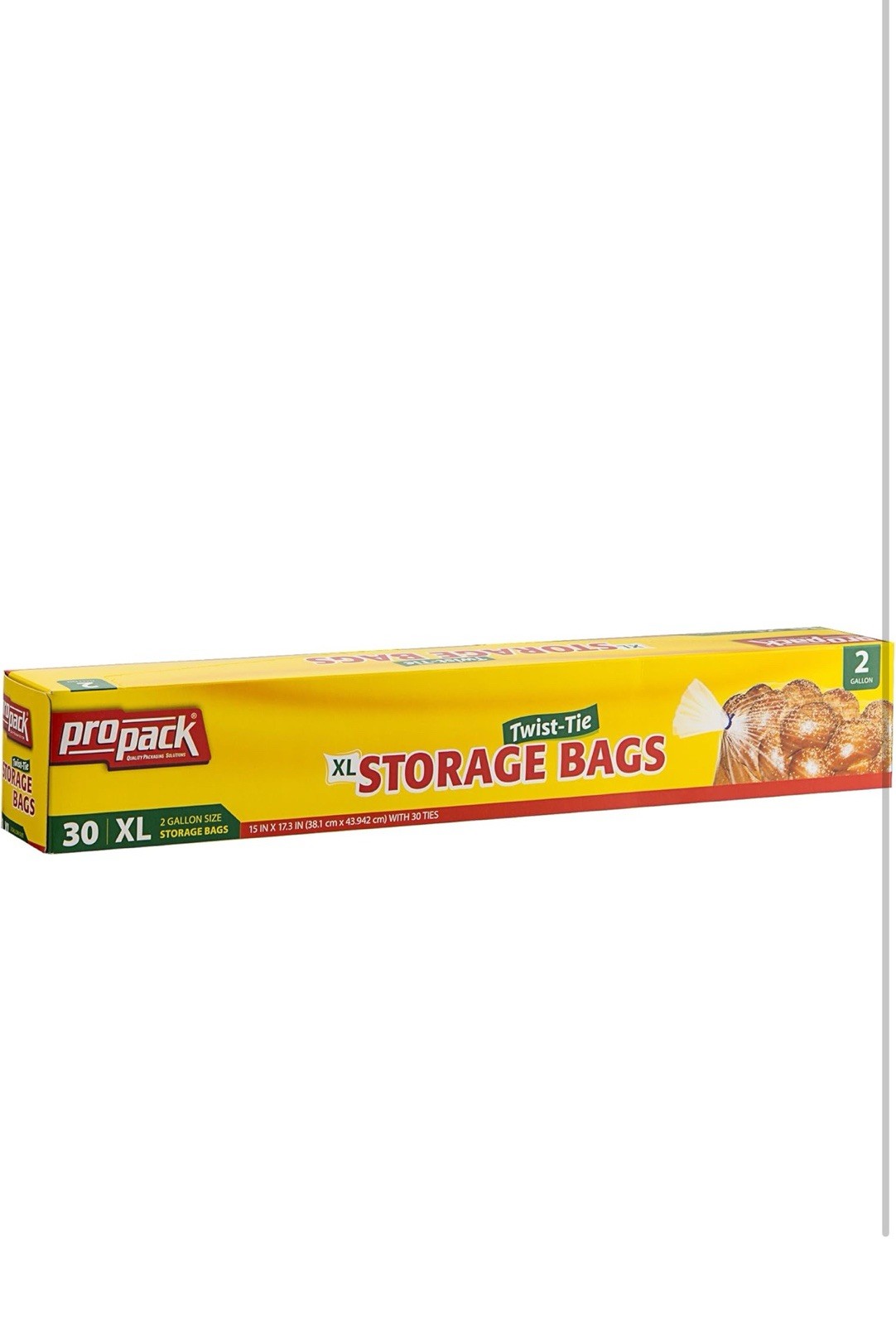 PROPACK (4 PACK ) Plastic Storage Bags Twist Tie, XL 2 Gallon Size, 12... gallery